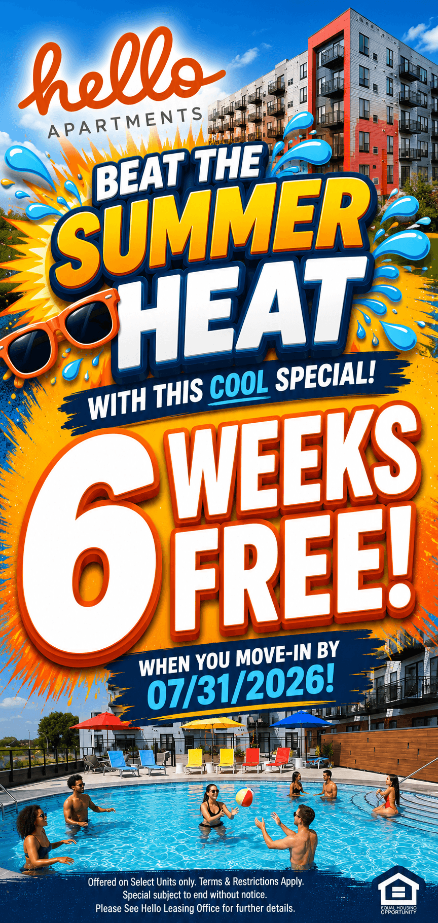 6 Weeks Free on Select Homes when you Move-in by 7/31/2026