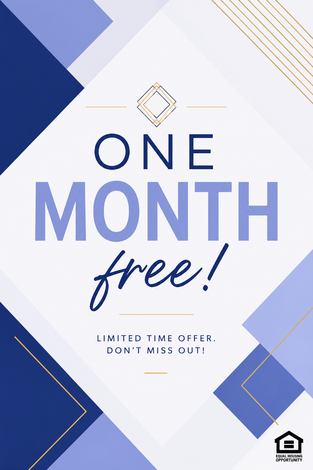 One month free on select apartment homes! 