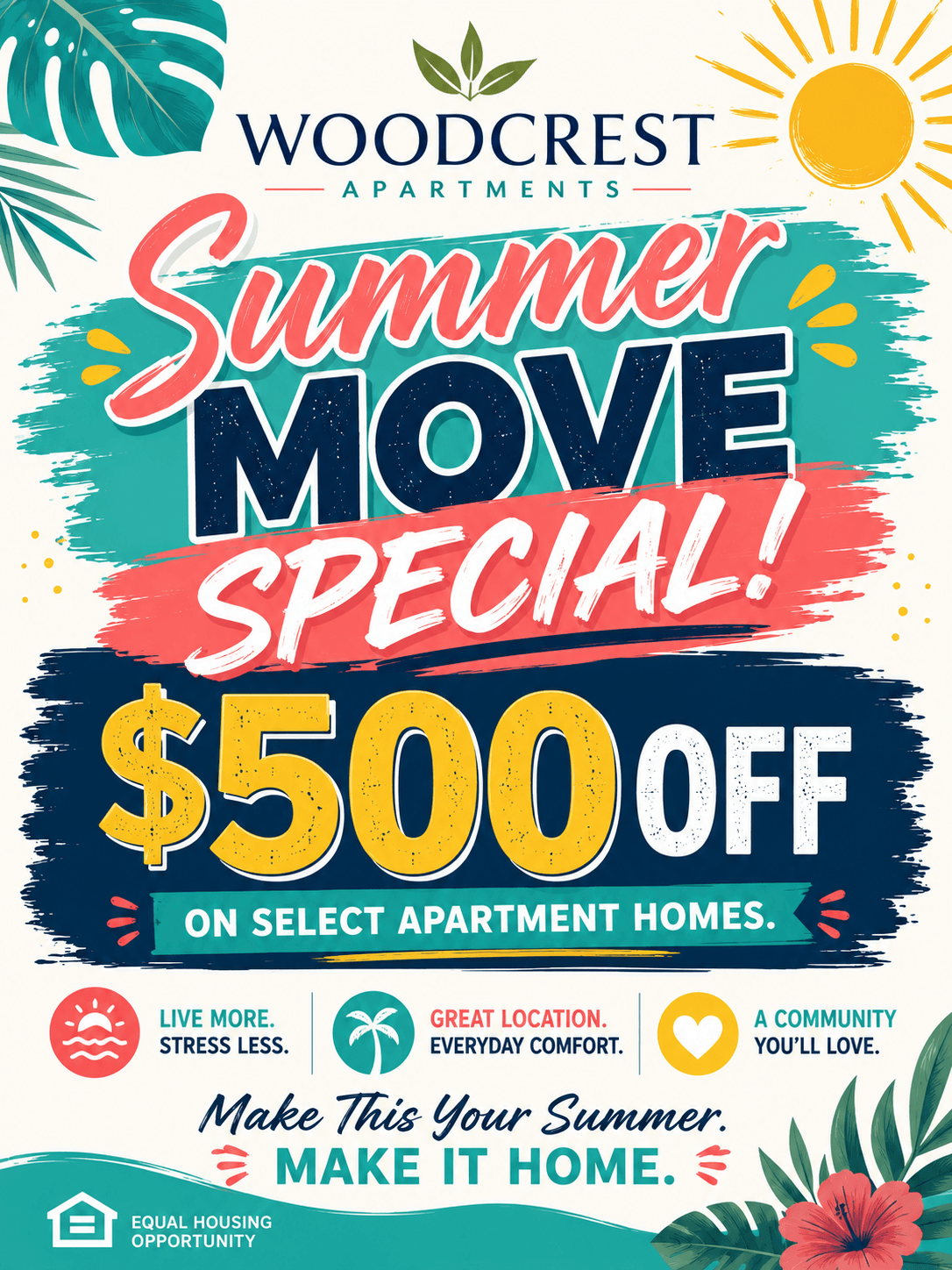 $500 Off Select Apartment Homes! Limited time offer. See Leasing Office for Details! 