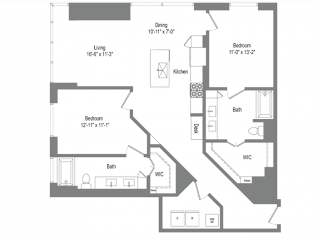 Floor plan layout diagram for B5B
