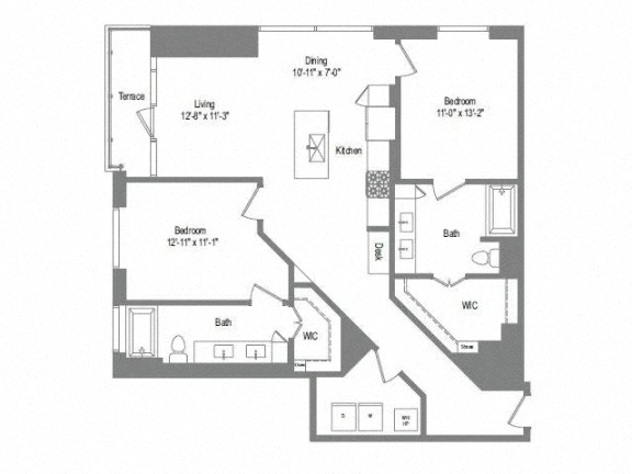 Floor plan layout diagram for B5C