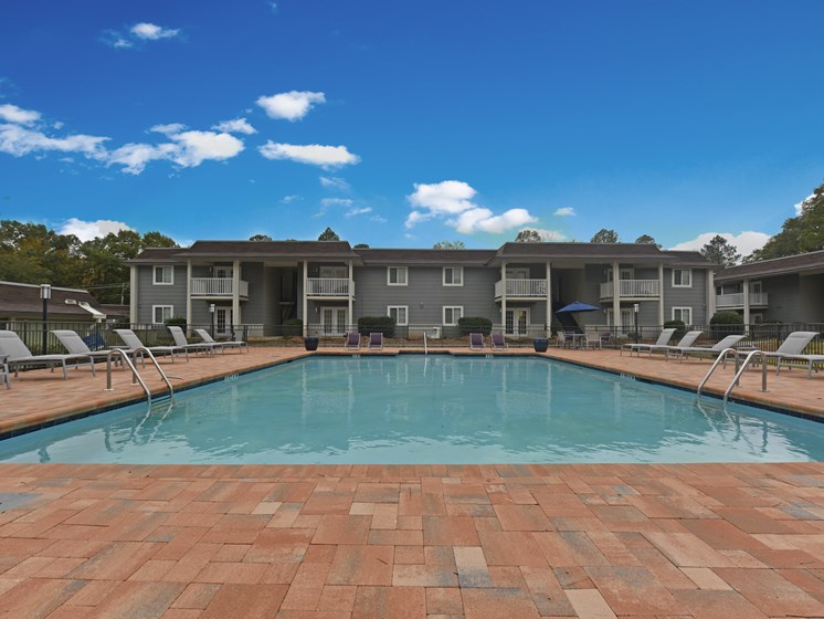 Apartments for Rent Vestavia Hills - MarQ Vestavia - Large Sparkling Pool with Sundeck and Lounge Seating