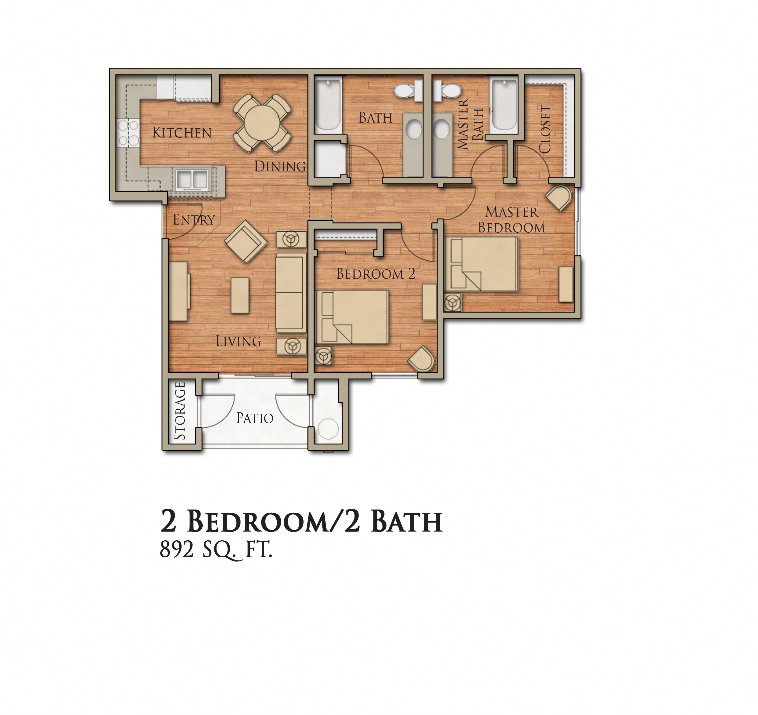 Floor Plans of Arbor Creek Family Apartments in Sacramento, CA