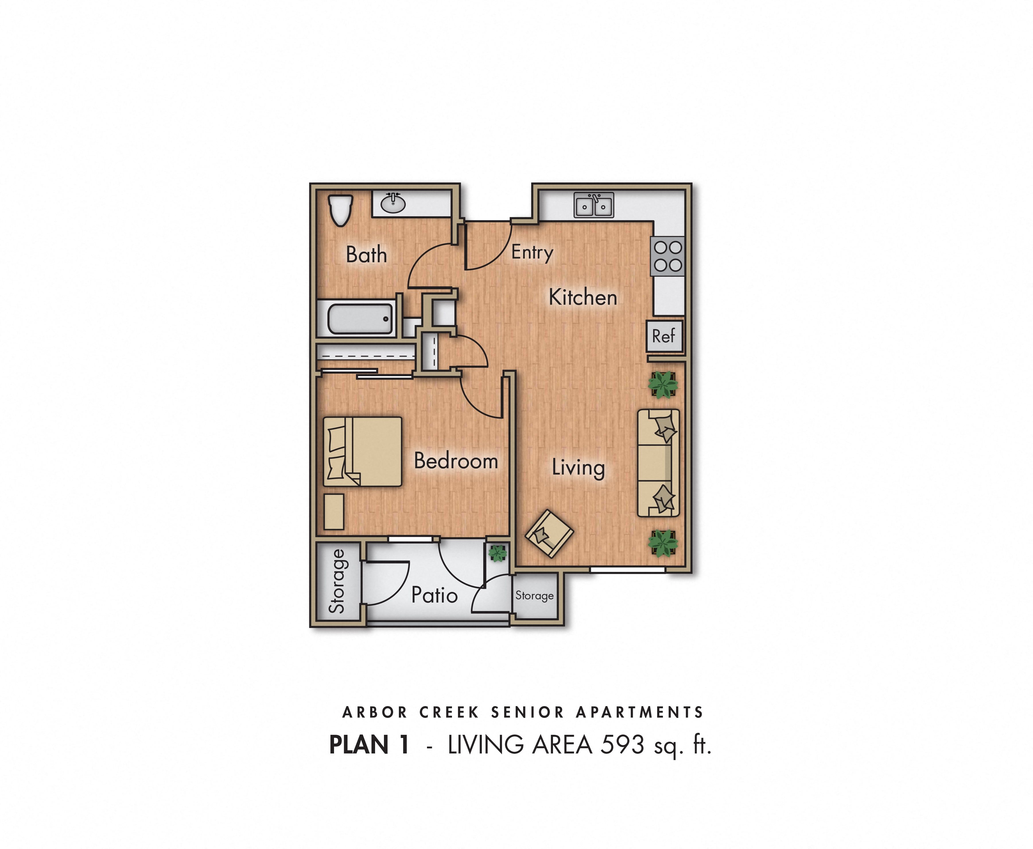 Floor Plans Of Arbor Creek Senior Apartments In Sacramento Ca