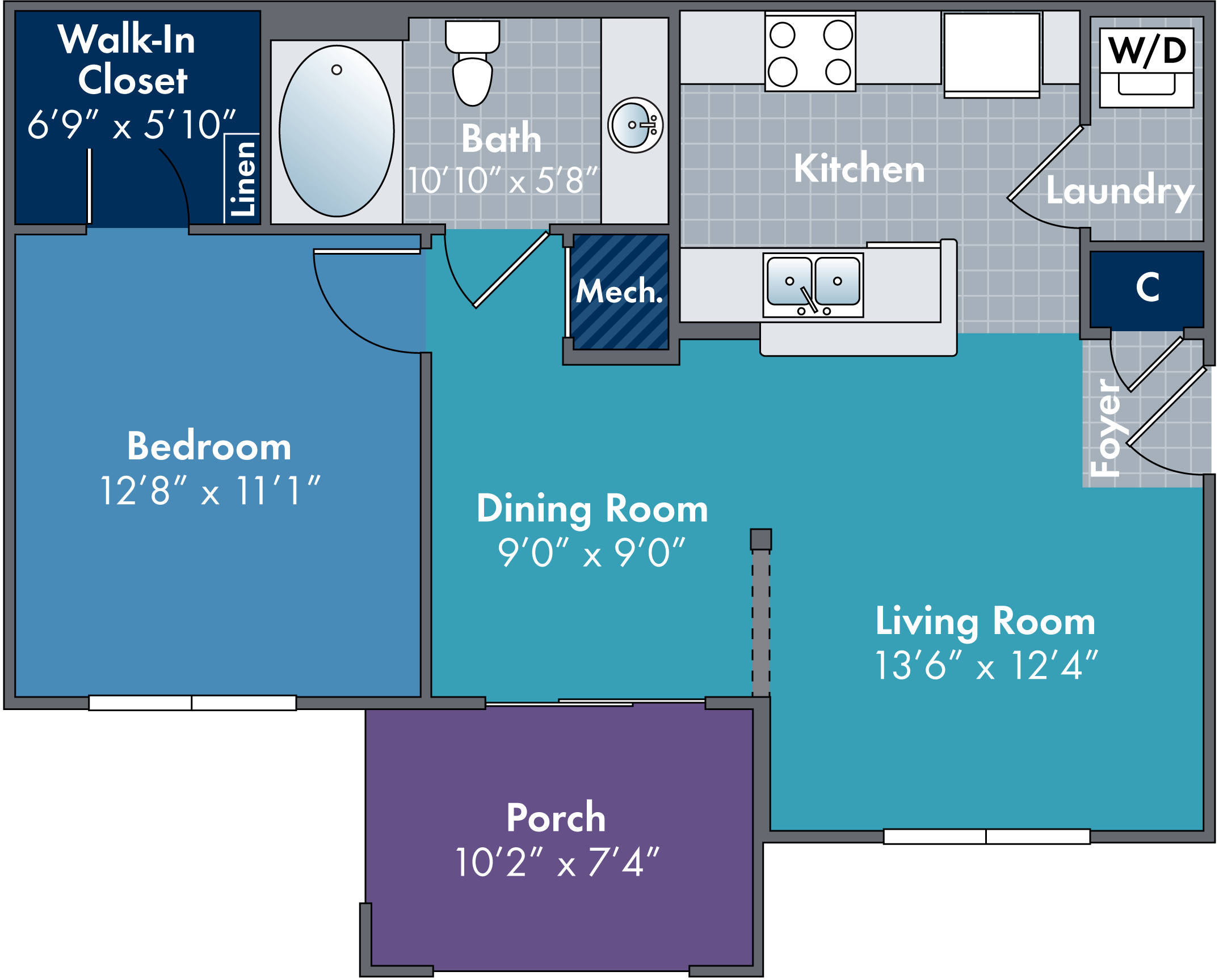 1, 2 & 3 Bedroom Apartments in West Columbia Abberly Village