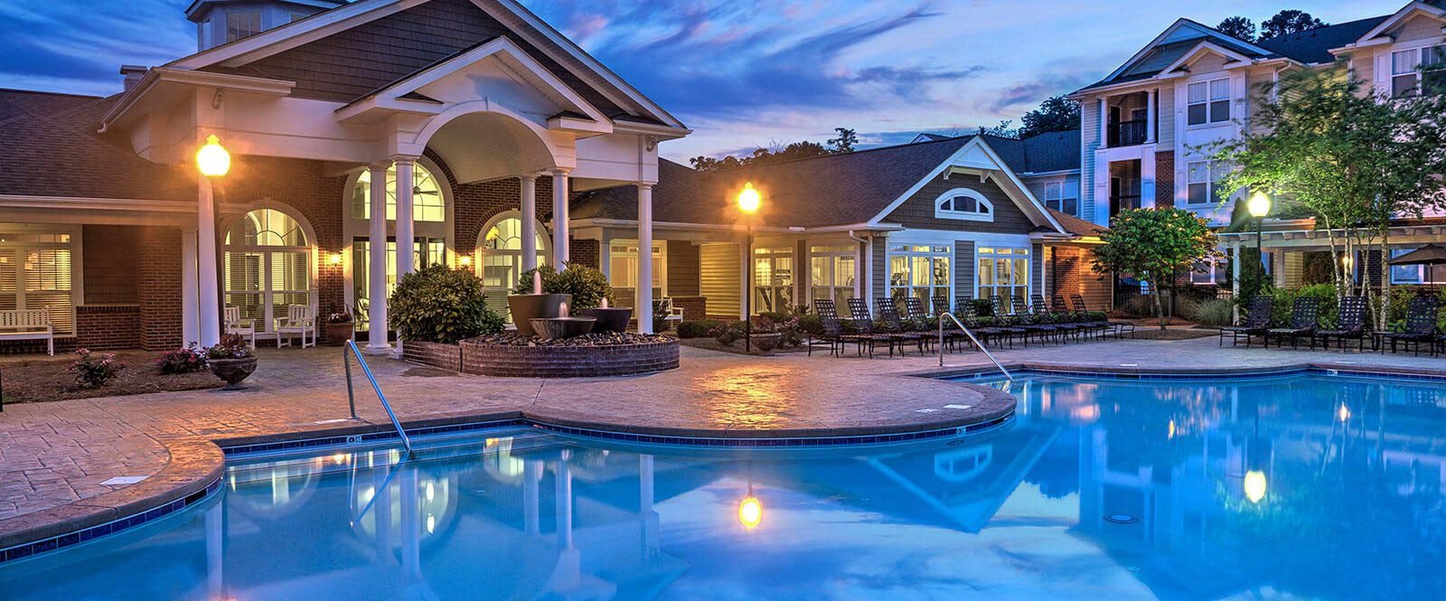 Great pool views from many of their apartments at Abberly Woods Apartment Homes by HHHunt, North Carolina, 28216