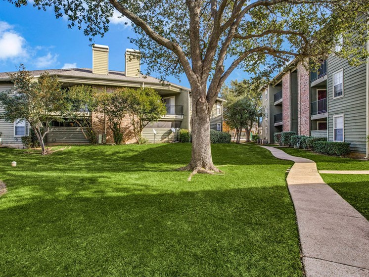 Lush Green Outdoor Spaces at Newport Apartments, CLEAR Property Management, Irving, TX