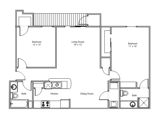 Quail Creek 2 Bedroom Furnished Apartment Floor Plan Quail Creek 2 Bedroom Furnished Apartment Floor Plan