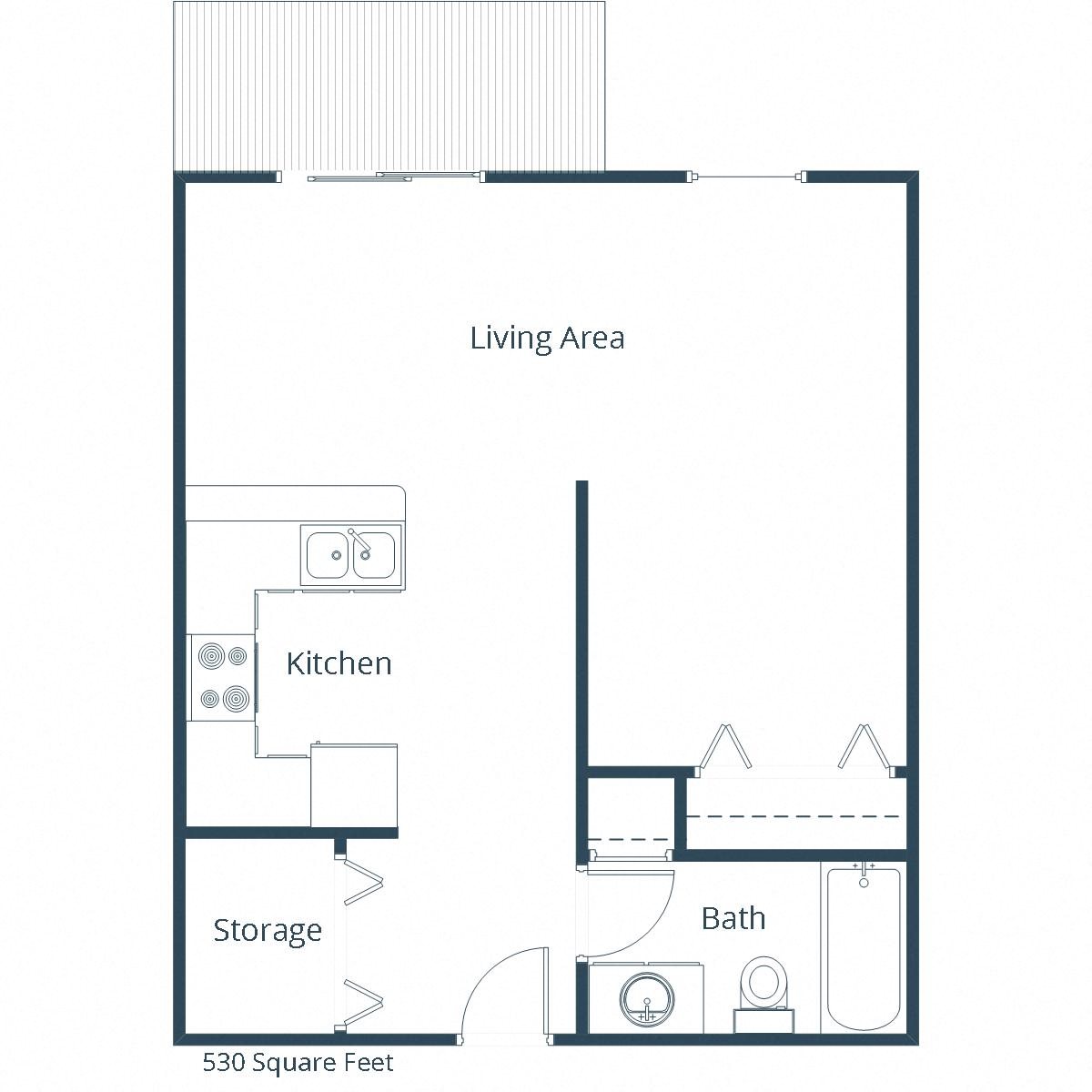 Autumn Ridge Apartments |Efficiency Floor Plan B Autumn Ridge Apartments |Efficiency Floor Plan B