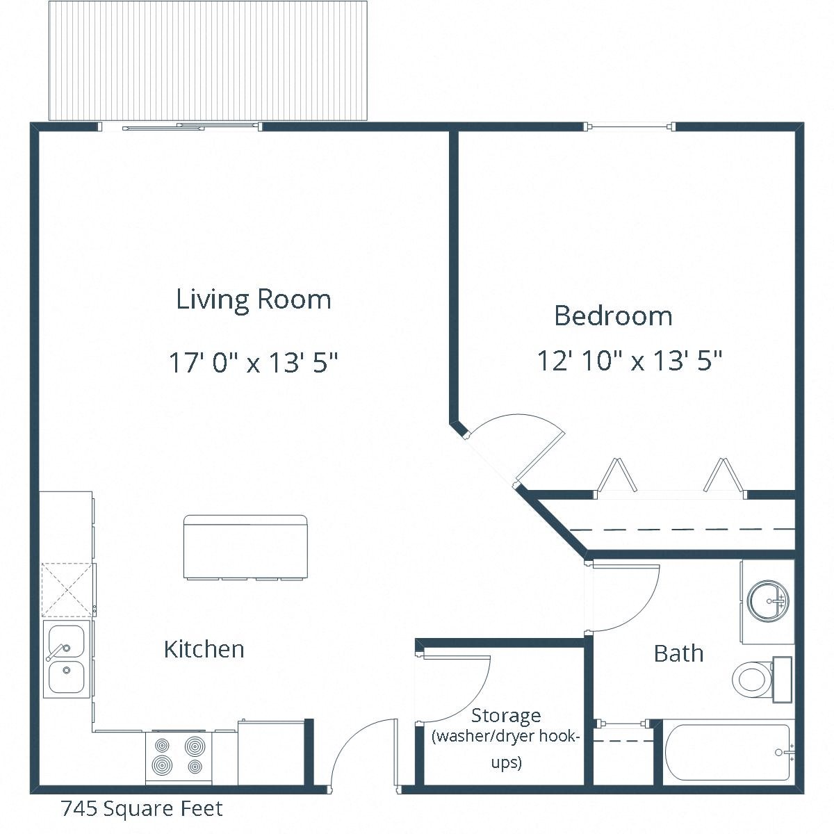 Autumn Ridge Apartments | One Bedroom Floor Plan B Autumn Ridge Apartments | One Bedroom Floor Plan B