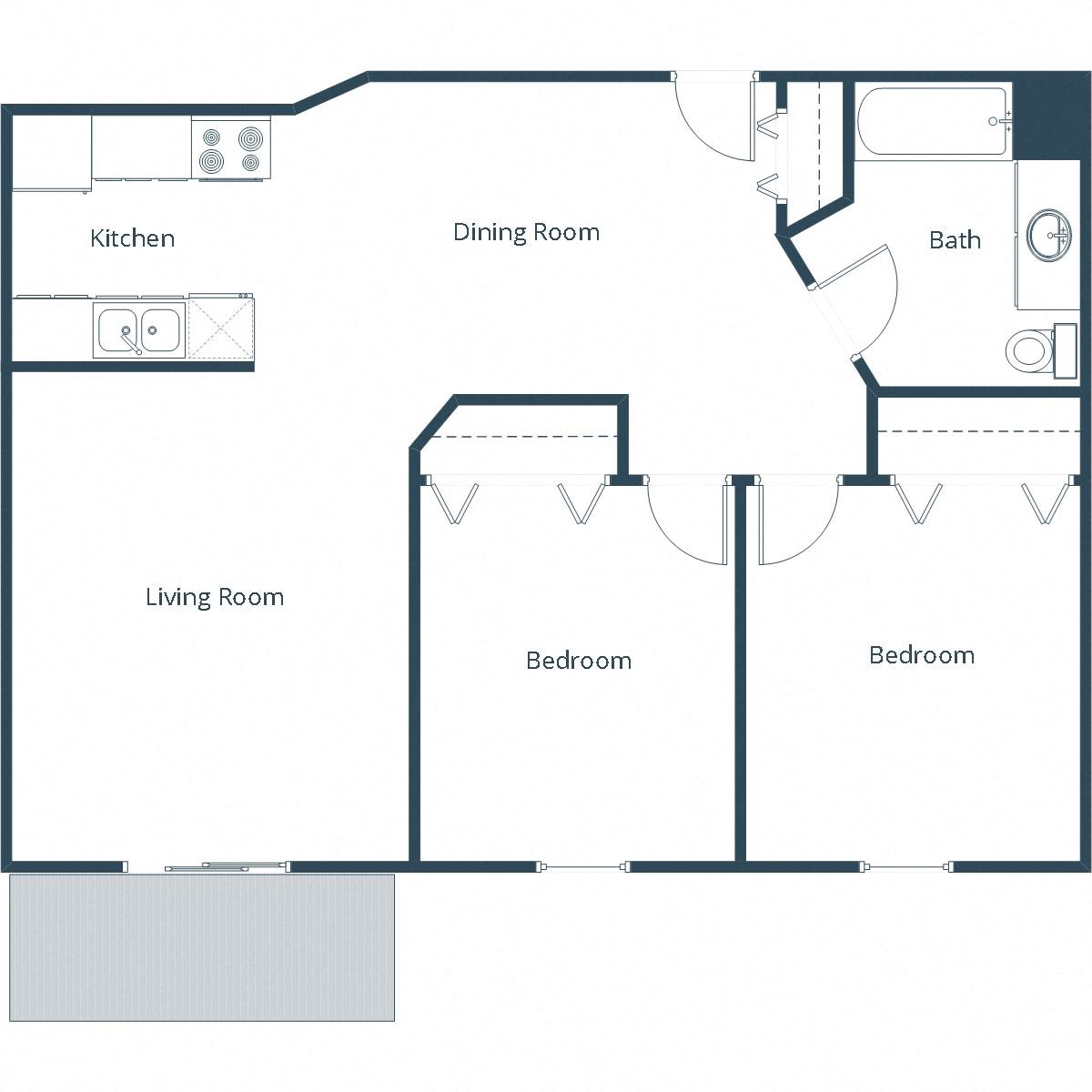 Autumn Ridge Apartments | Two Bedroom Floor Plan A Autumn Ridge Apartments | Two Bedroom Floor Plan A