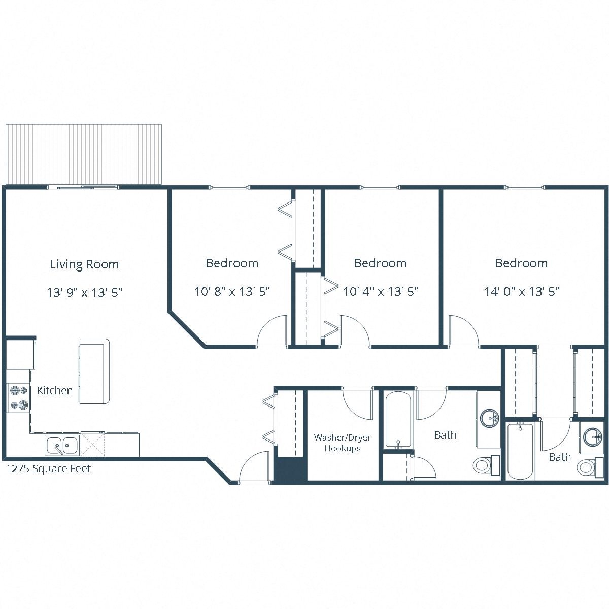Autumn Ridge Apartments | Three Bedroom Floor Plan A Autumn Ridge Apartments | Three Bedroom Floor Plan A