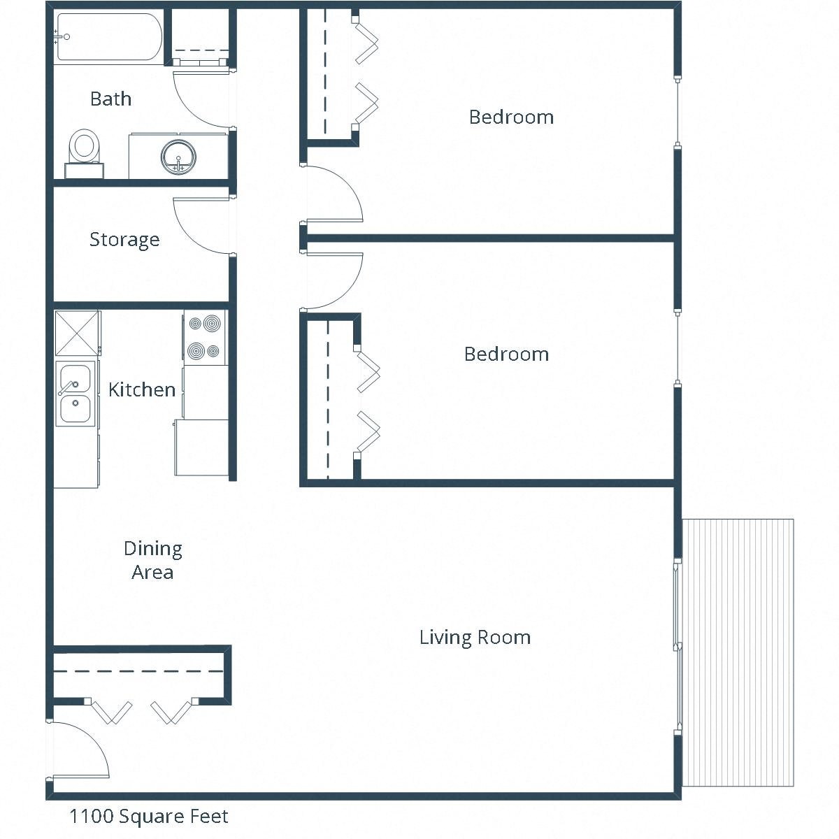 Cherry Creek Apartments |Two Bedroom Floor Plan B Cherry Creek Apartments |Two Bedroom Floor Plan B