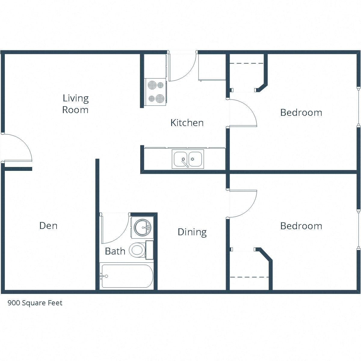 Oakview Townhomes | Two Bedroom Floor Plan C Oakview Townhomes | Two Bedroom Floor Plan C