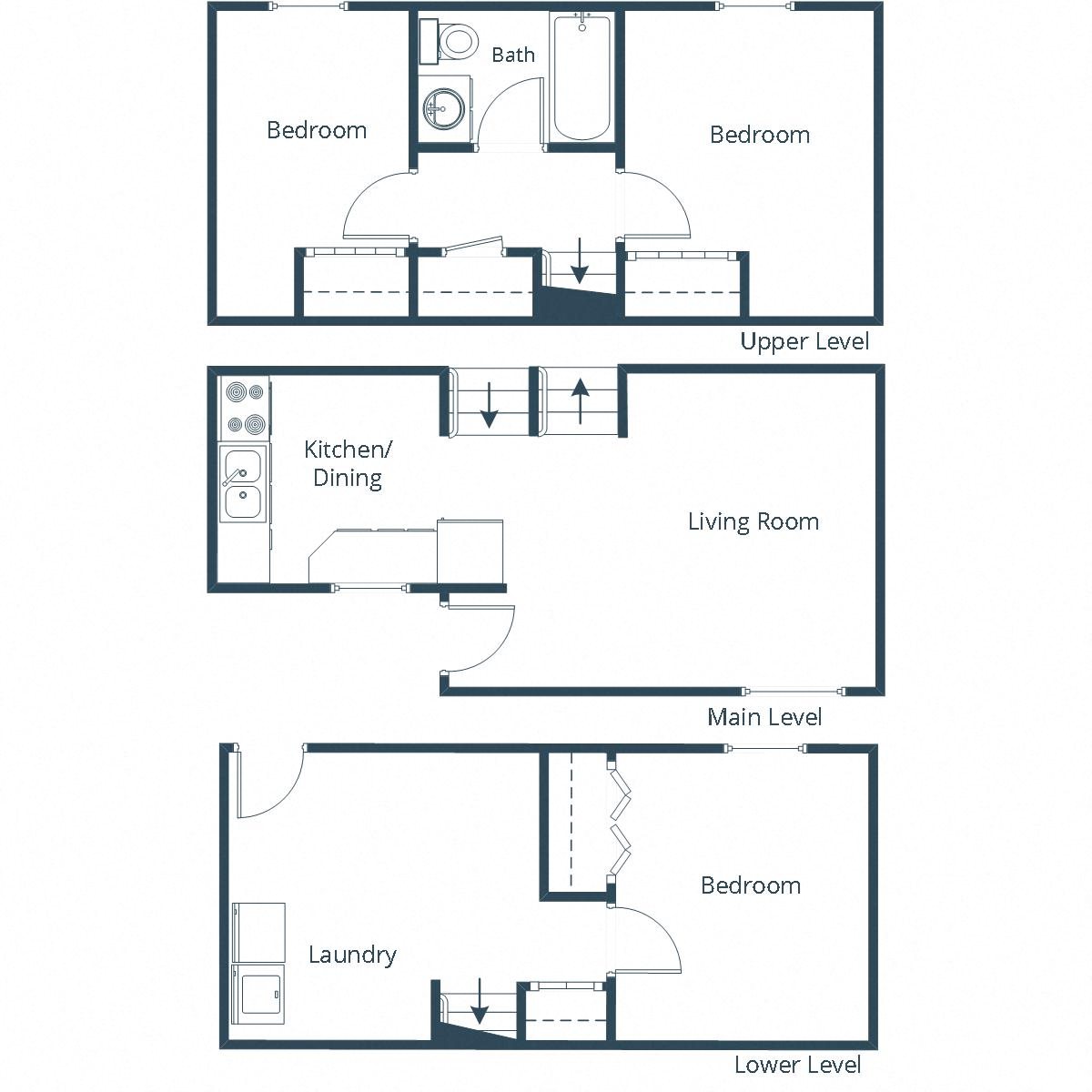Oakview Townhomes | Three Bedroom Floor Plan B Oakview Townhomes | Three Bedroom Floor Plan B