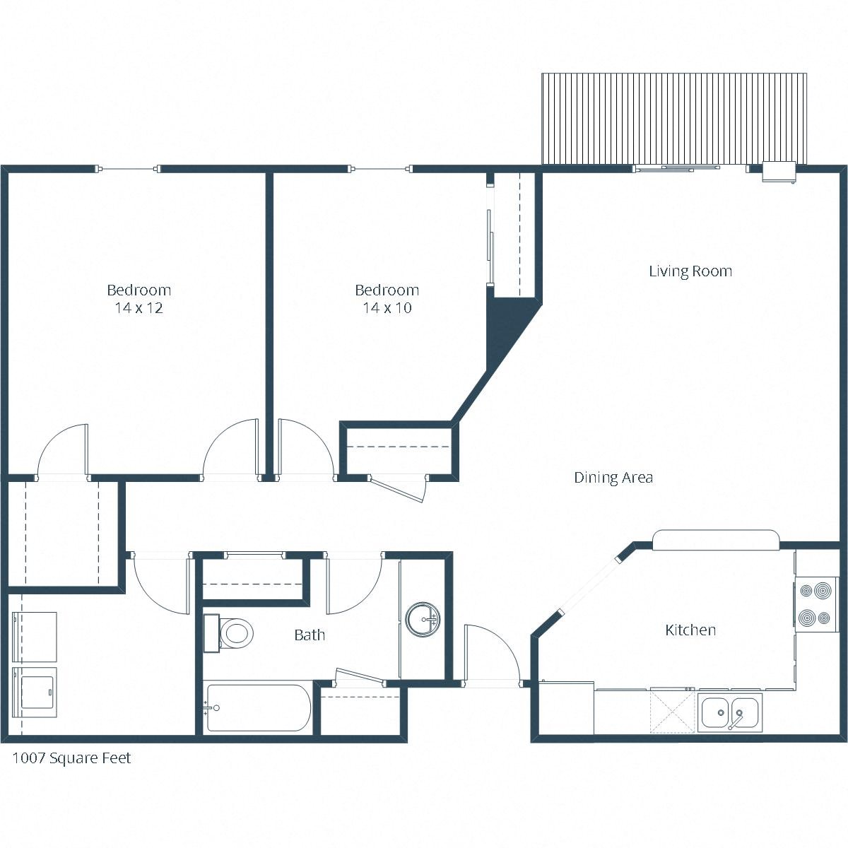 Primrose Court Apartments | Two Bedroom Floor Plan A Primrose Court Apartments | Two Bedroom Floor Plan A