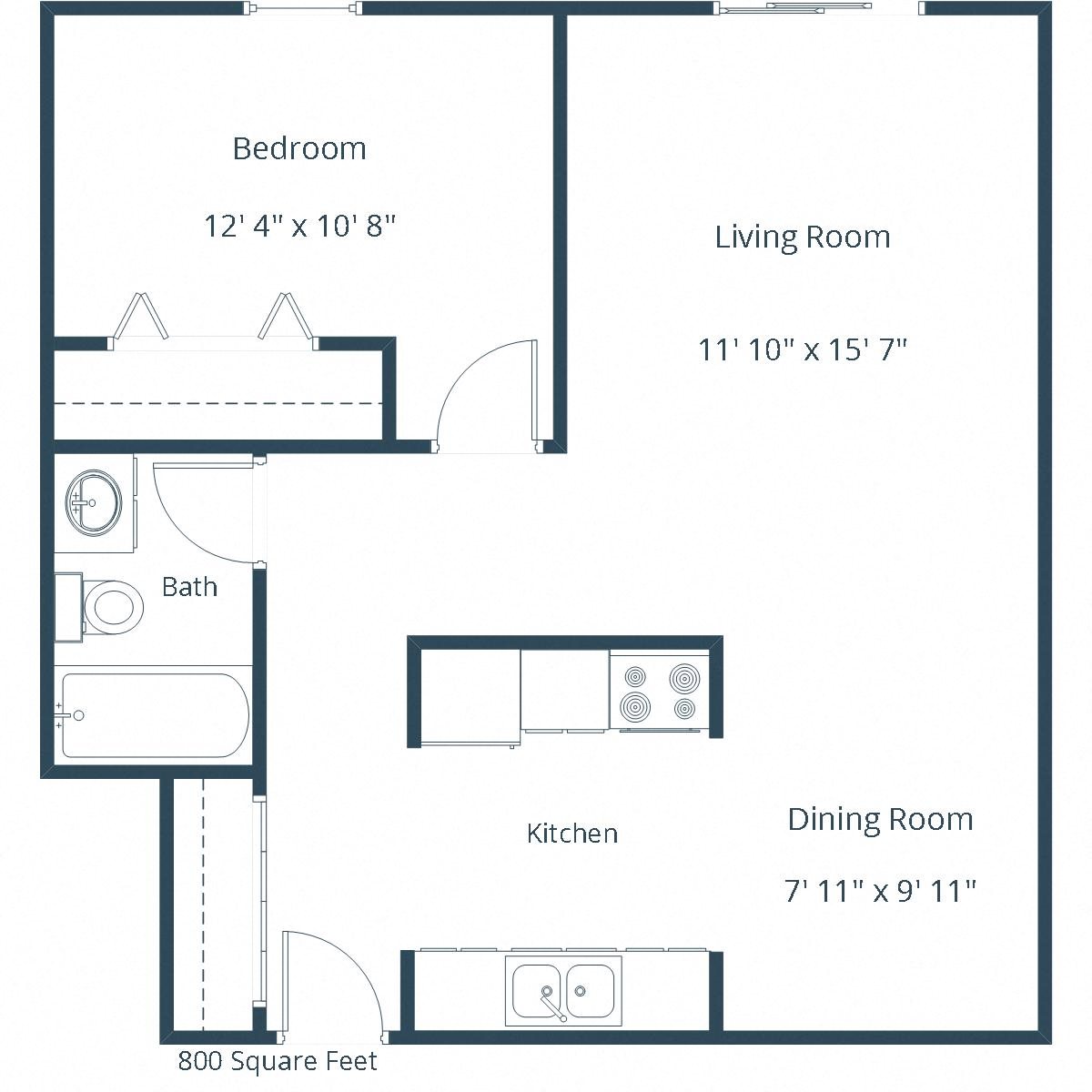 Sunview Apartments | One Bedroom Floor Plan A Sunview Apartments | One Bedroom Floor Plan A