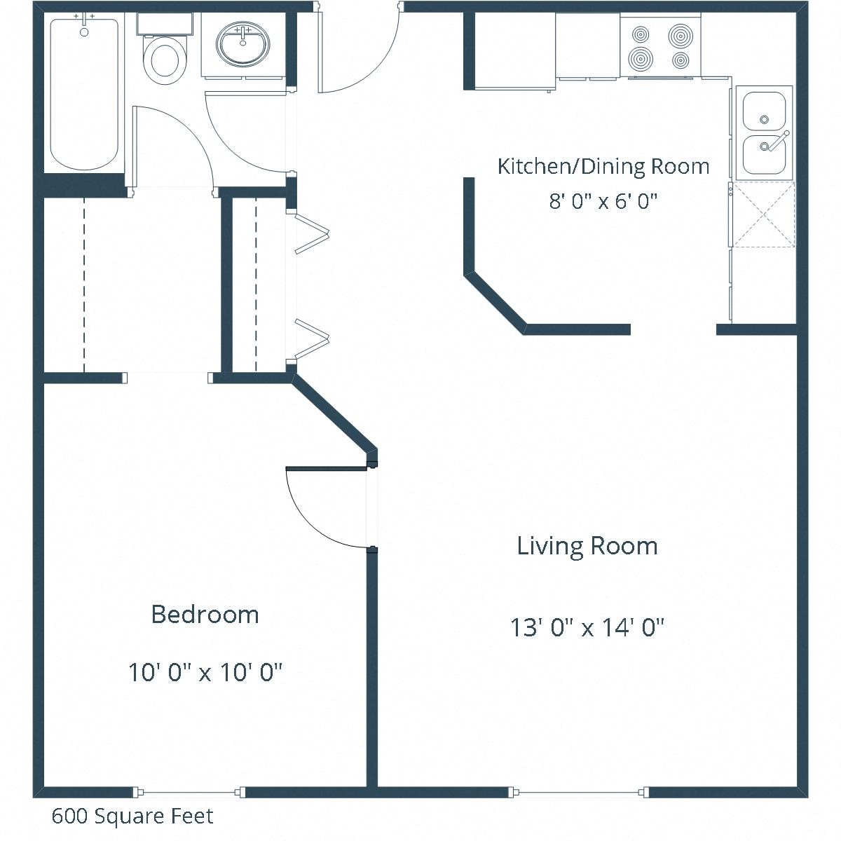 Carlton Place Apartment | 1 Bedroom Floor Plan 11C Carlton Place Apartment | 1 Bedroom Floor Plan 11C