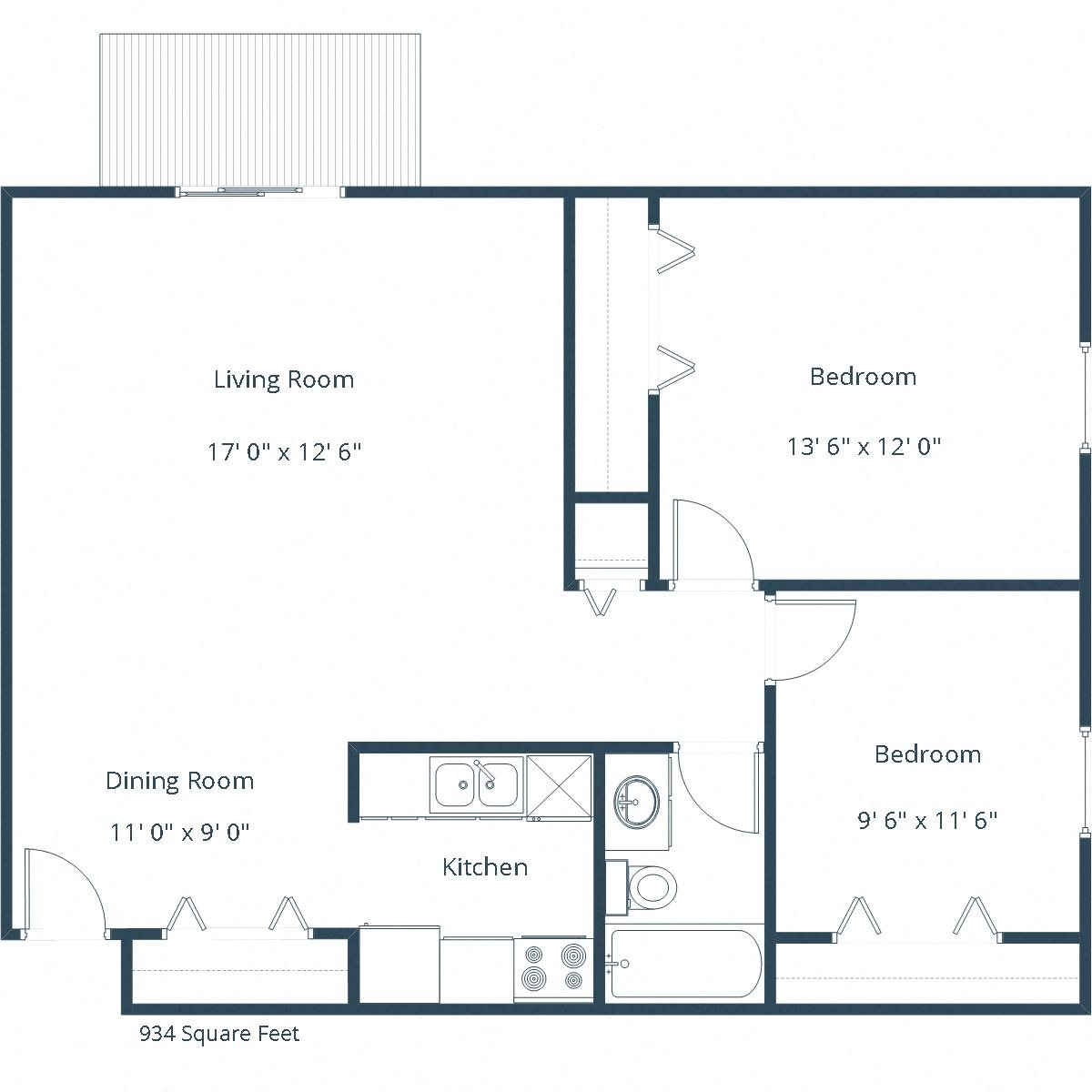 Carlton Place Apartment | 2 Bedroom Floor Plan 21A Carlton Place Apartment | 2 Bedroom Floor Plan 21A