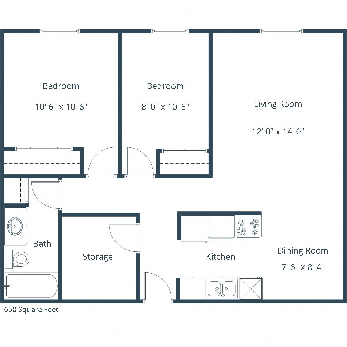 Carlton Place Apartment | 2 Bedroom Floor Plan 21D Carlton Place Apartment | 2 Bedroom Floor Plan 21D