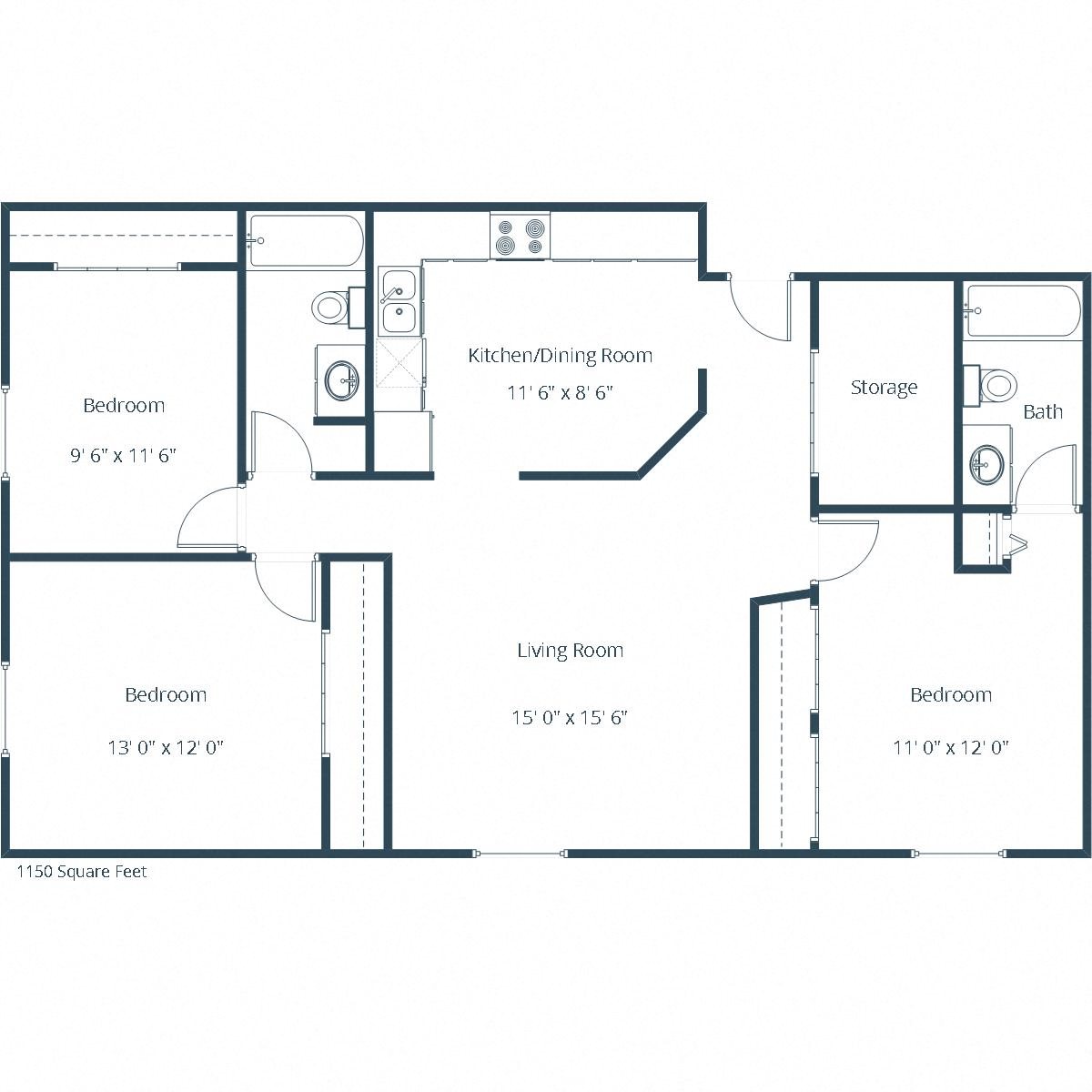Carlton Place Apartment | 3 Bedroom Floor Plan 32A Carlton Place Apartment | 3 Bedroom Floor Plan 32A