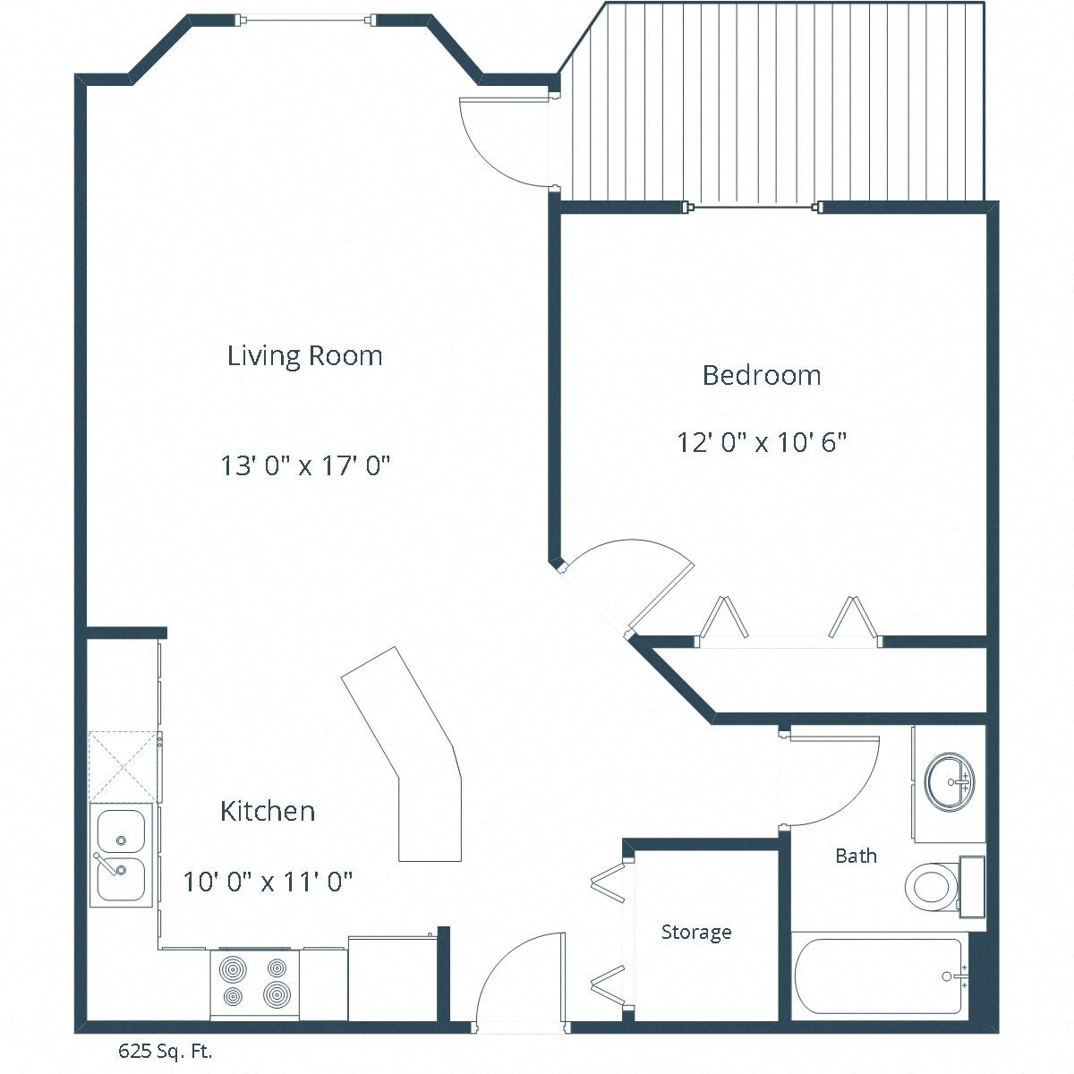 Somerset Apartments | One Bedroom Floor Plan A Somerset Apartments | One Bedroom Floor Plan A