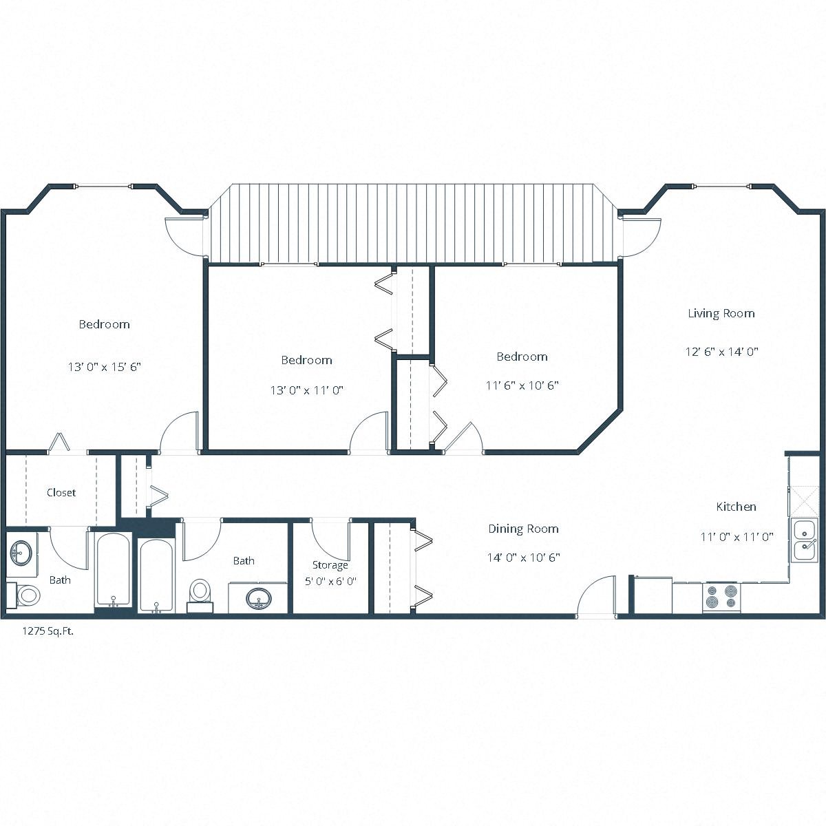 Somerset Apartments | Three Bedroom Floor Plan A Somerset Apartments | Three Bedroom Floor Plan A