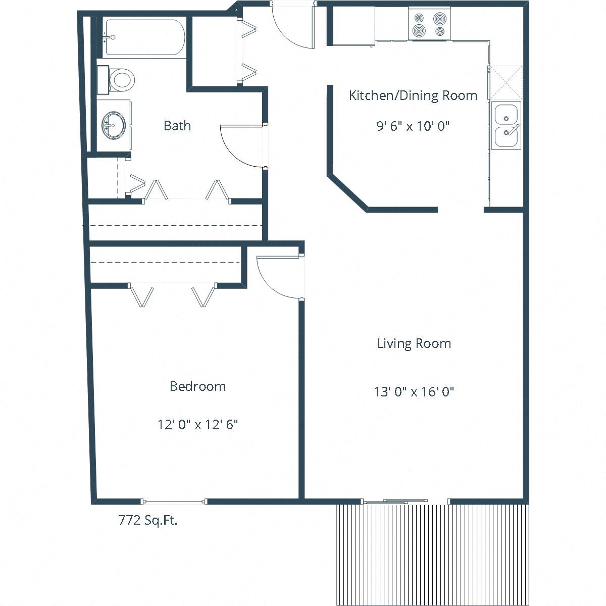 Willow Park Apartment | 1 Bedroom Floor Plan 11B Willow Park Apartment | 1 Bedroom Floor Plan 11B