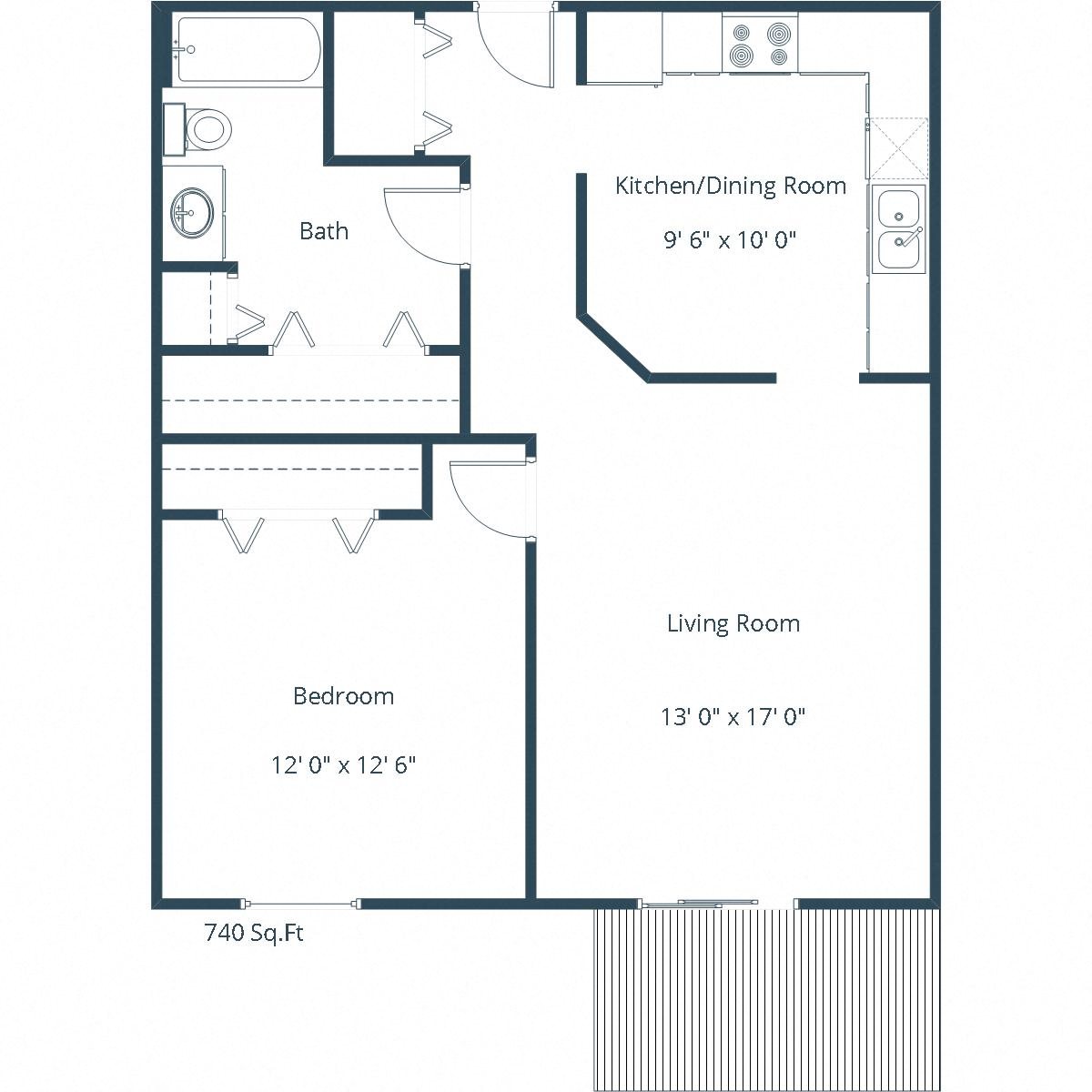 Willow Park Apartment | 1 Bedroom Floor Plan 11C Willow Park Apartment | 1 Bedroom Floor Plan 11C