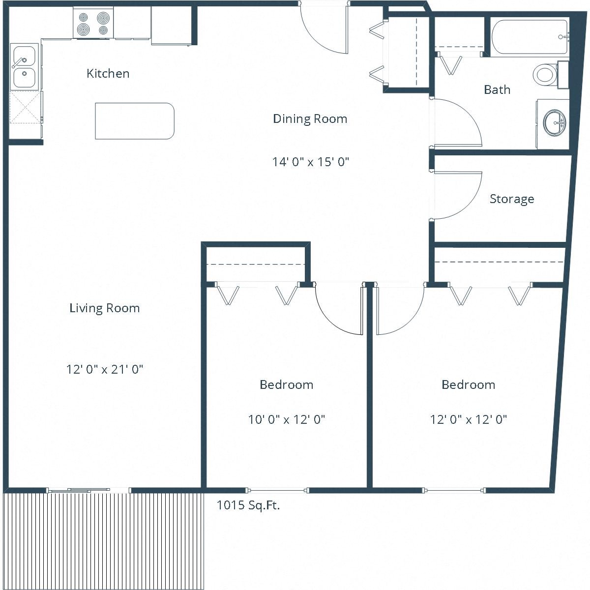 Willow Park Apartment | 2 Bedroom Floor Plan 21A Willow Park Apartment | 2 Bedroom Floor Plan 21A