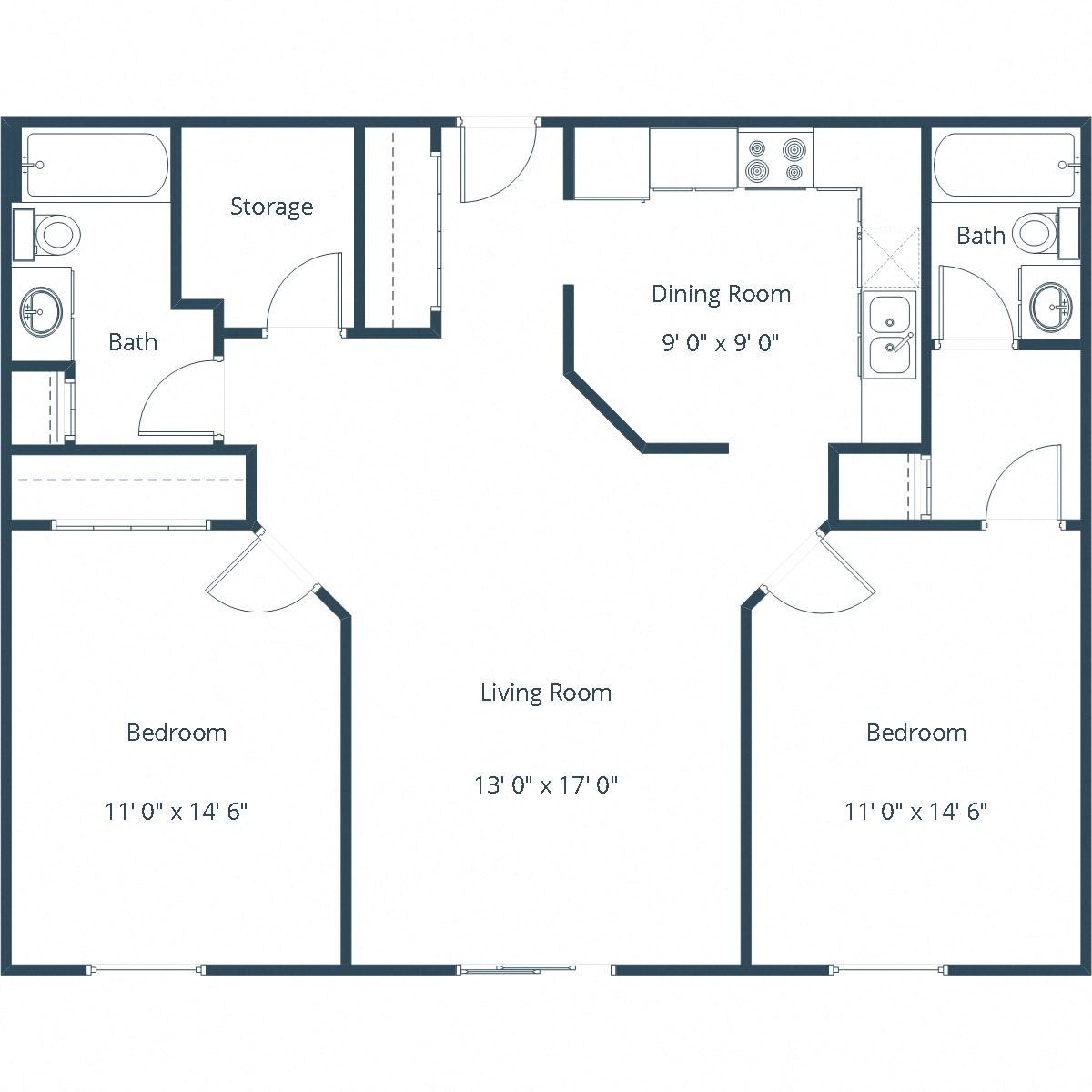 Willow Park Apartment | 2 Bedroom Floor Plan 22A Willow Park Apartment | 2 Bedroom Floor Plan 22A