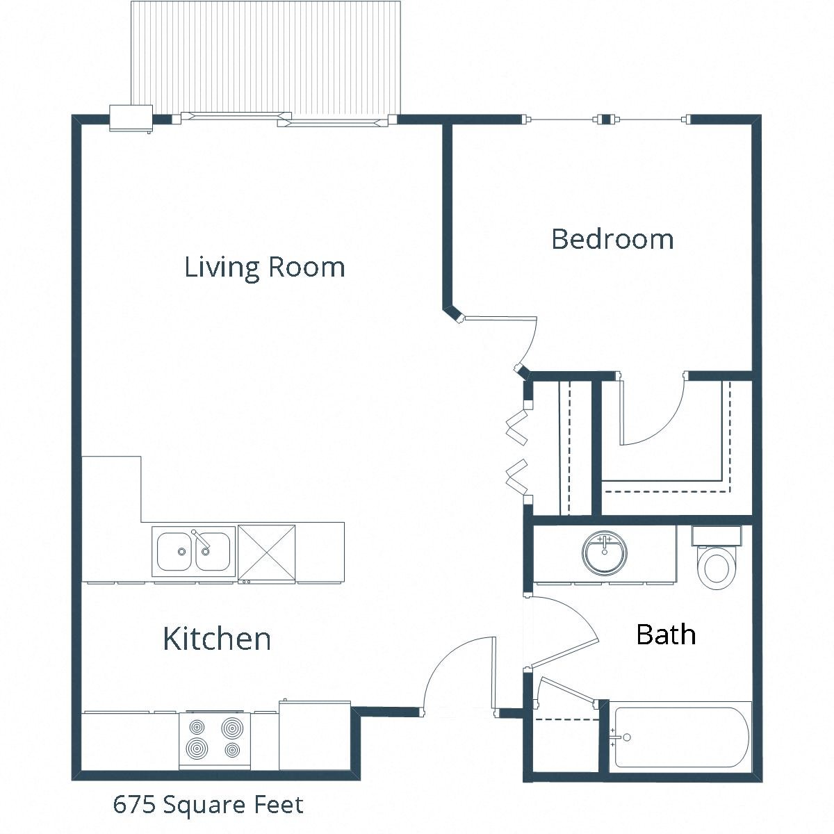 East Bridge Apartments | One Bedroom Floor Plan 11A East Bridge Apartments | One Bedroom Floor Plan 11A