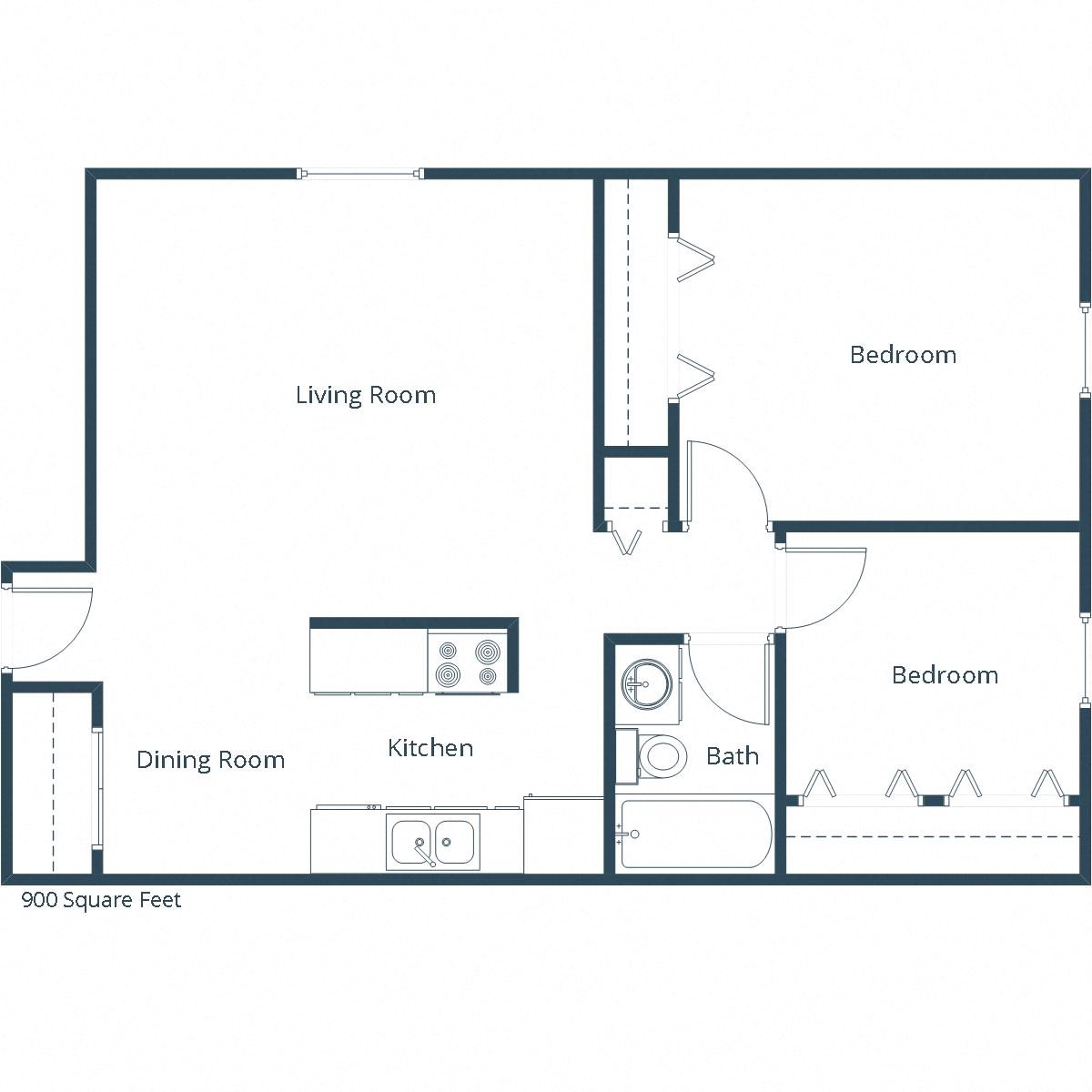 Kingswood Apartments | Two Bedroom Floor Plan 21A Kingswood Apartments | Two Bedroom Floor Plan 21A
