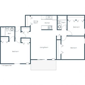 Kingswood Apartments | Three Bedroom Floor Plan