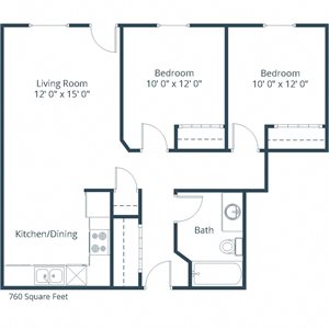 Thunder Creek Apartments | Two Bedroom Floor Plan A