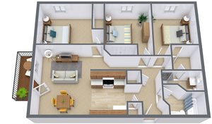 Thunder Creek Apartments | Three bedroom Plan 3175B