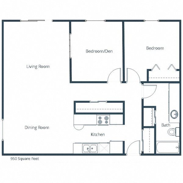 Park Terrace Apartments | Two Bedroom Floor Plan 21A Park Terrace Apartments | Two Bedroom Floor Plan 21A