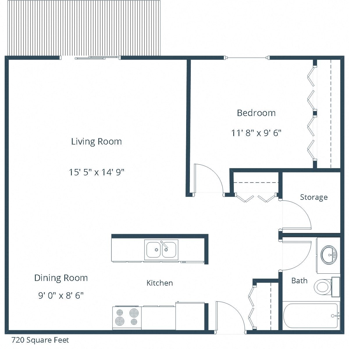 West Court - One Bedroom - Plan 11A West Court - One Bedroom - Plan 11A