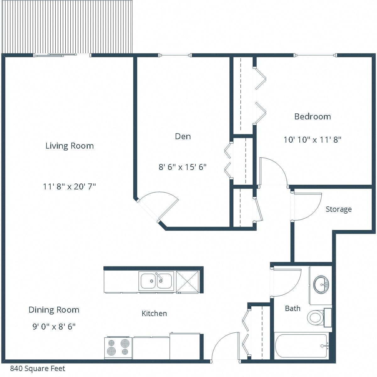West Court - One Bedroom - Plan 11B West Court - One Bedroom - Plan 11B