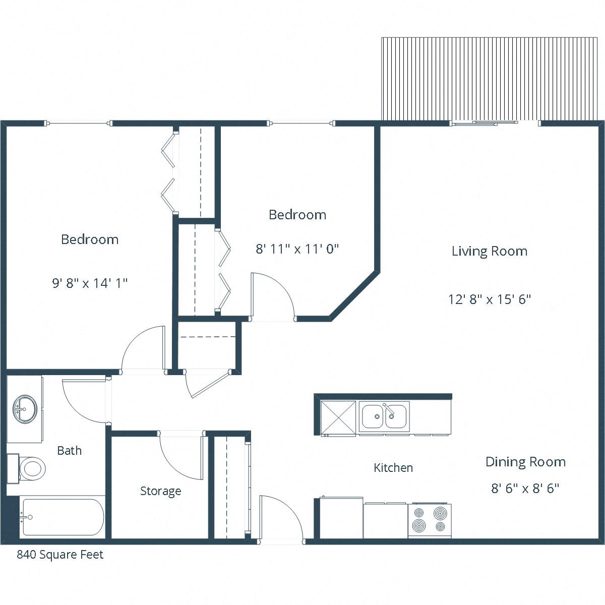 West Court - Two Bedroom - Plan 21A West Court - Two Bedroom - Plan 21A
