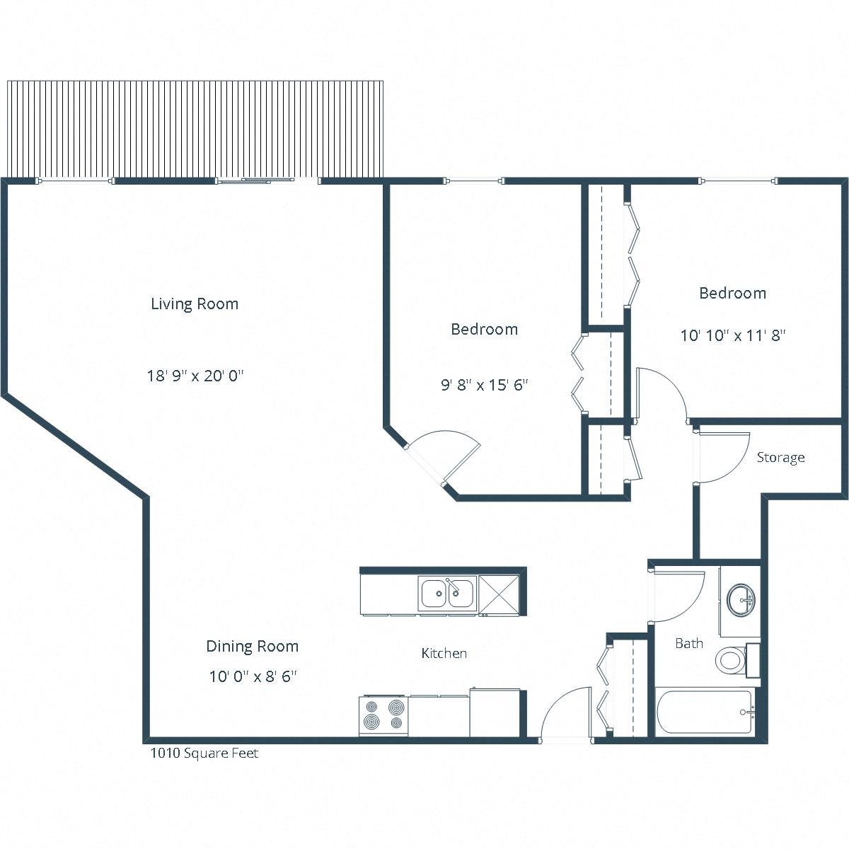 West Court - Two Bedroom - Plan 21C West Court - Two Bedroom - Plan 21C