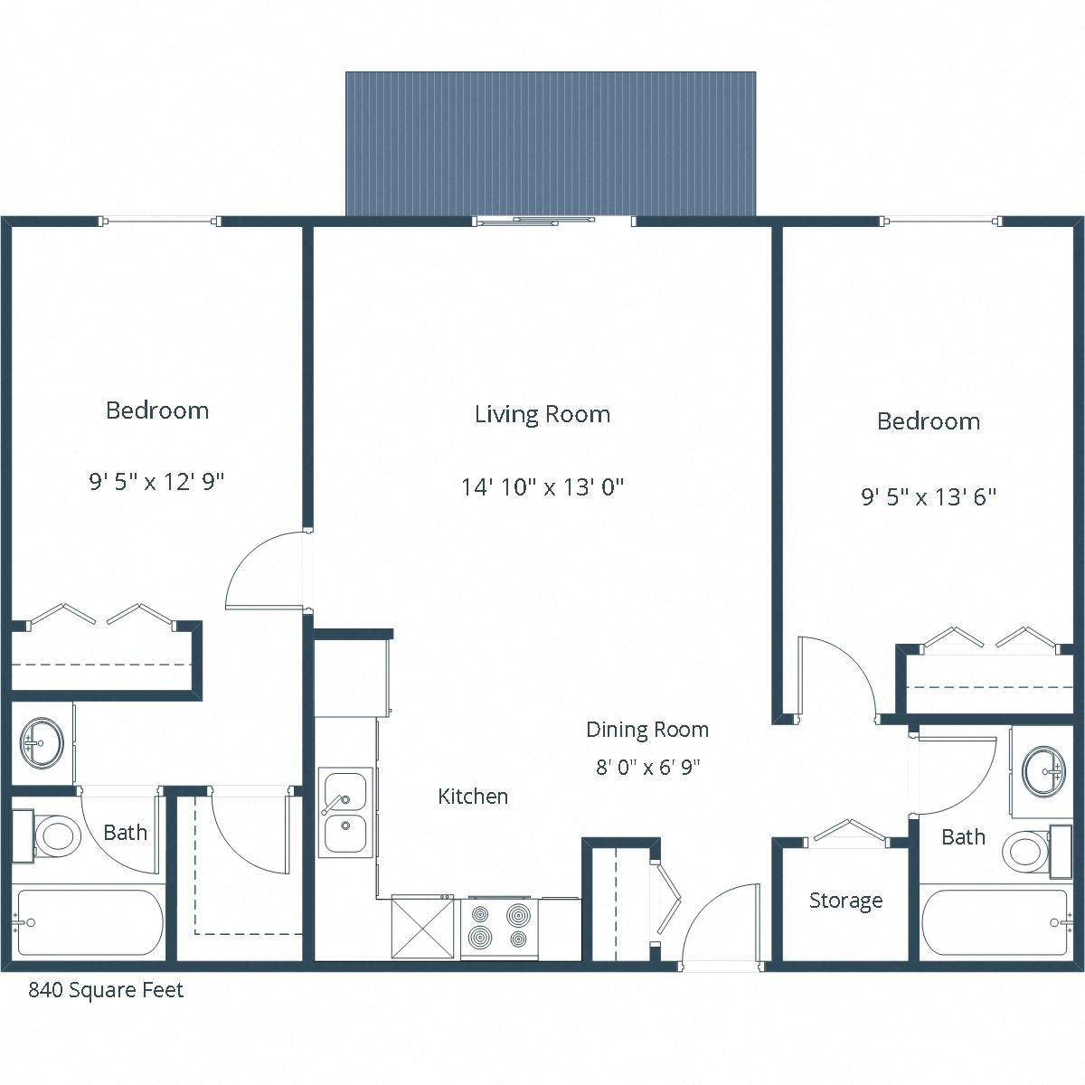 West Court - Two Bedroom - Plan 22A West Court - Two Bedroom - Plan 22A