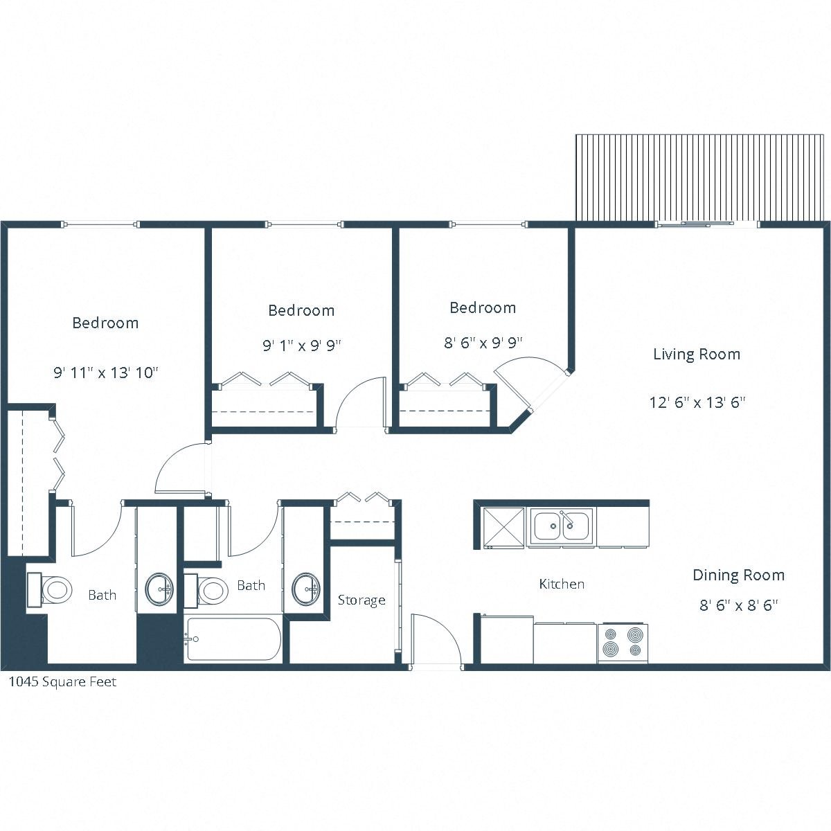 West Court - Three Bedroom - Plan 32A West Court - Three Bedroom - Plan 32A