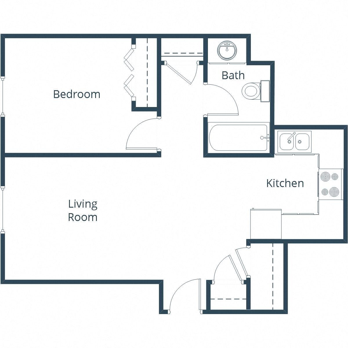Autumn Apartments | One Bedroom Floor Plan A Autumn Apartments | One Bedroom Floor Plan A