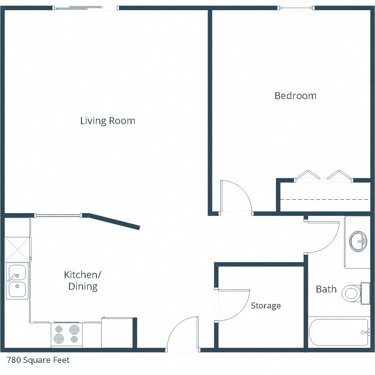Richfield Apartments | One Bedroom Floor Plan A Richfield Apartments | One Bedroom Floor Plan A