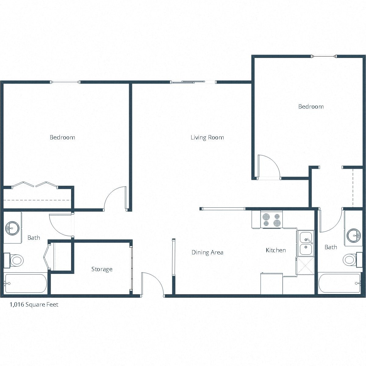 Richfield Apartments | Two Bedroom Two Bath Plan A Richfield Apartments | Two Bedroom Two Bath Plan A