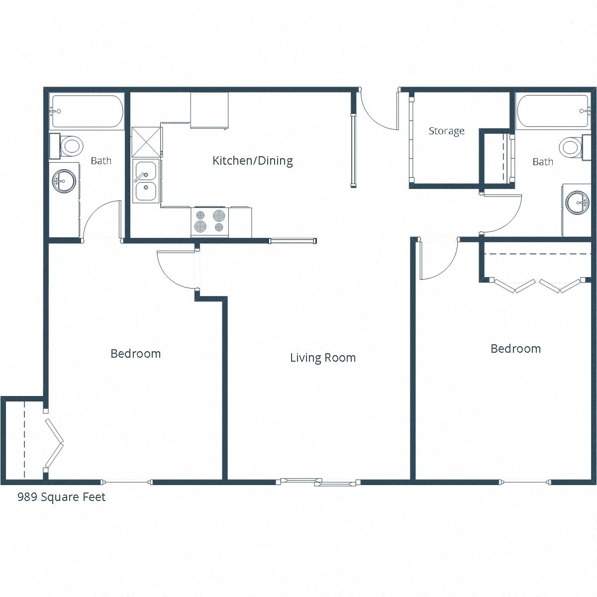 Richfield Apartments | Two Bedroom Two Bath Plan B Richfield Apartments | Two Bedroom Two Bath Plan B