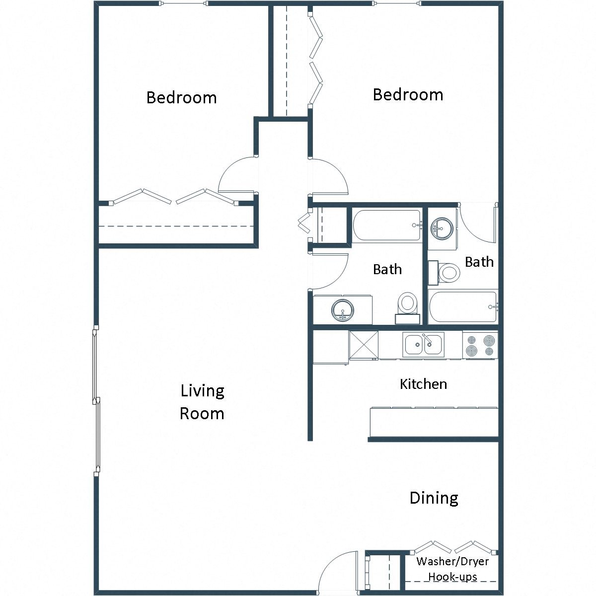 Kremer Apartments | Two Bedroom Floor Plan A Kremer Apartments | Two Bedroom Floor Plan A