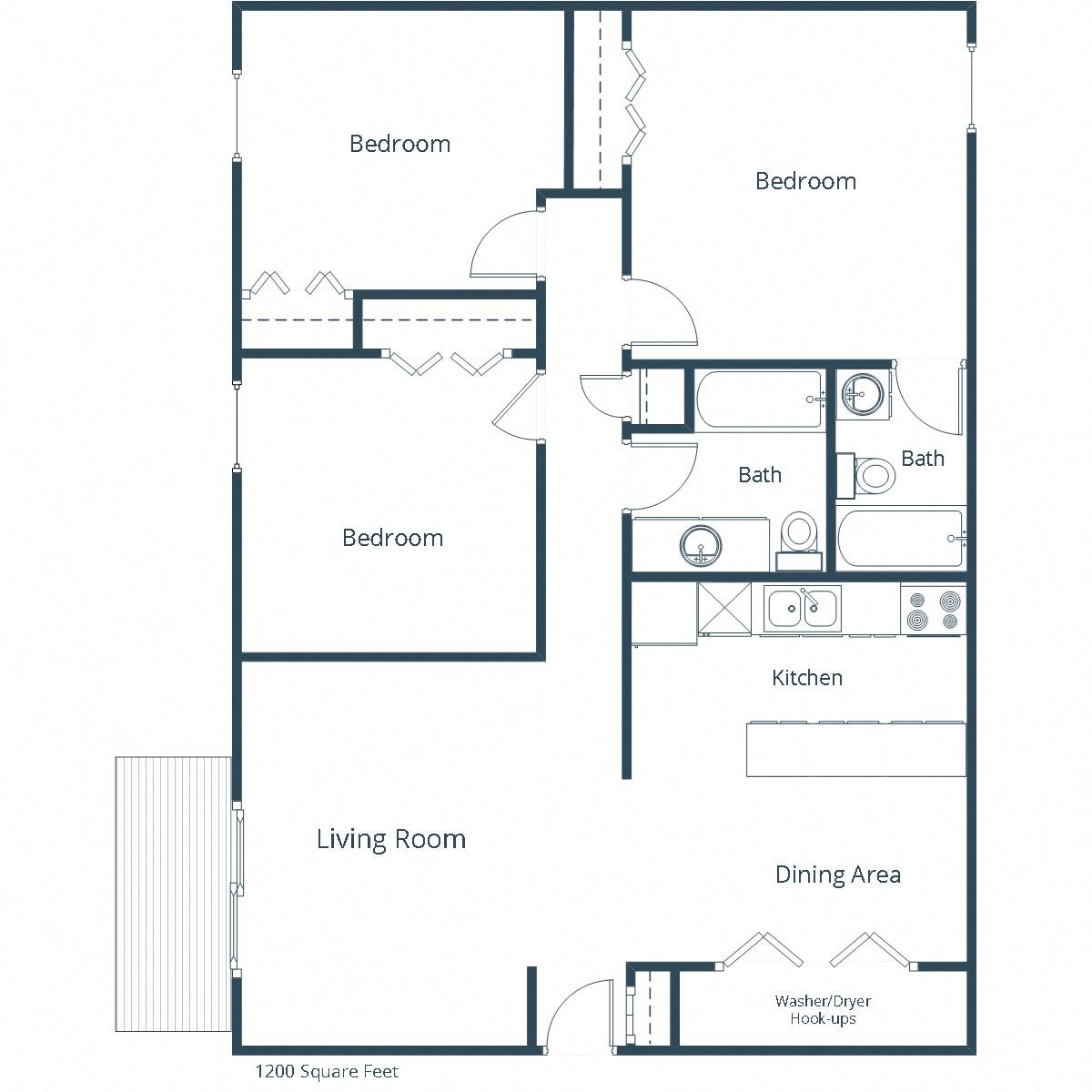 Kremer Apartments | Three Bedroom Floor Plan A Kremer Apartments | Three Bedroom Floor Plan A
