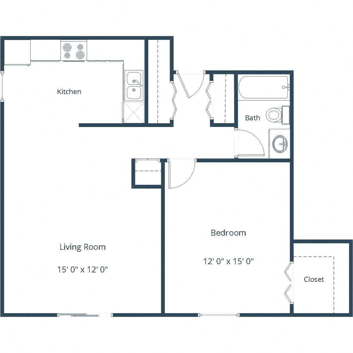 Library Lane Apartments | One Bedroom Floor Plan A Library Lane Apartments | One Bedroom Floor Plan A